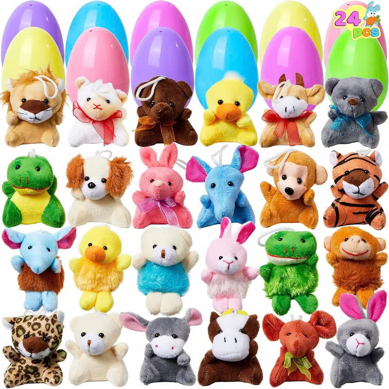 ๐๐โโฌ๐12/24/36 Pcs Prefilled Easter Eggs, Filled with Plush Animal Toys