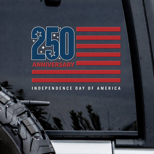 250th Anniversary Independence Day Decal American Flag Patriotic USA Car Sticker