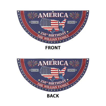 America 250th Anniversary Flag, Personalized Family Name Patriotic