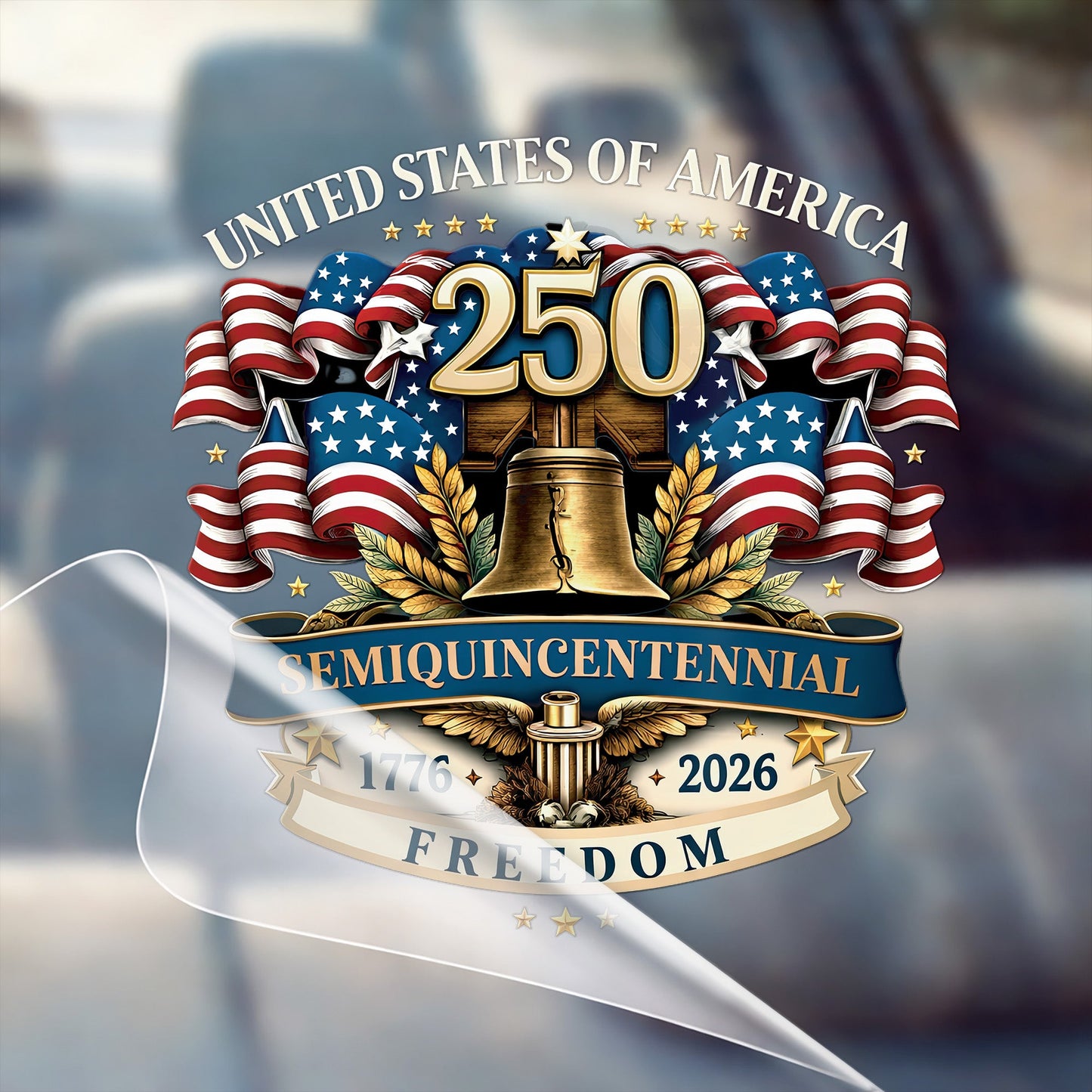 250th Anniversary Decal, United States Of America Semiquincentennial Freedom Car Sticker
