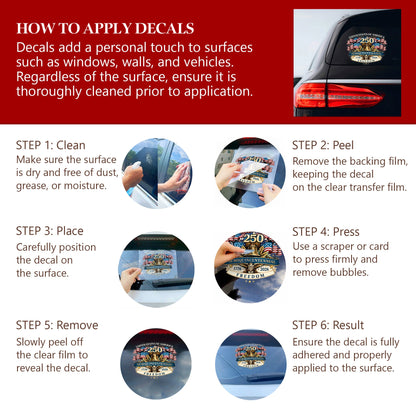 250th Anniversary Decal, United States Of America Semiquincentennial Freedom Car Sticker