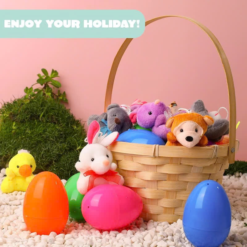 🐆🐈‍⬛🐎12/24/36 Pcs Prefilled Easter Eggs, Filled with Plush Animal Toys