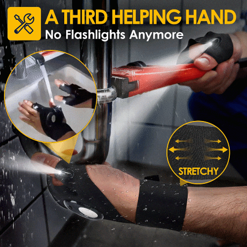 Hands-Free LED Half Finger Gloves