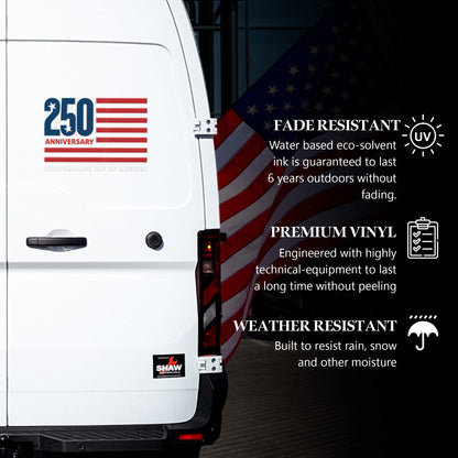 250th Anniversary Independence Day Decal American Flag Patriotic USA Car Sticker