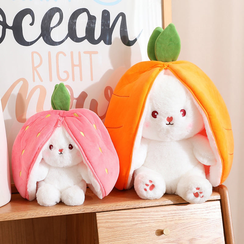🐰Easter Early Sale 50% OFF🍓Strawberry Bunny Transformed into Little Rabbit🎀 Fruit Doll Plush Toy🐰