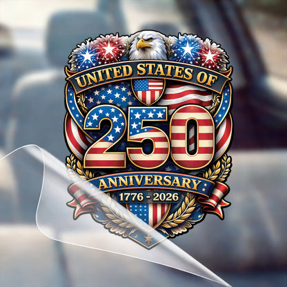 USA 250th Anniversary Eagle Decal – American Flag 1776-2026 Patriot Sticker for Car