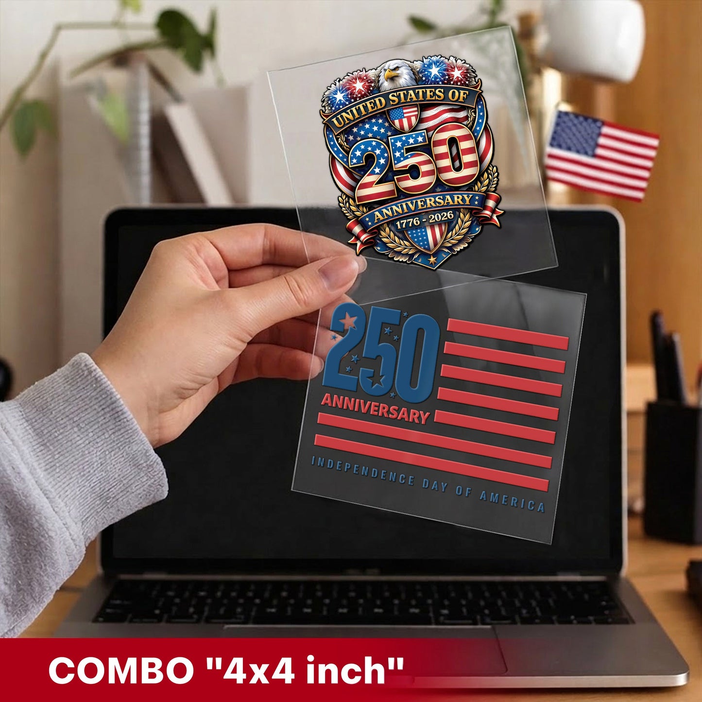 USA 250th Anniversary Eagle Decal – American Flag 1776-2026 Patriot Sticker for Car