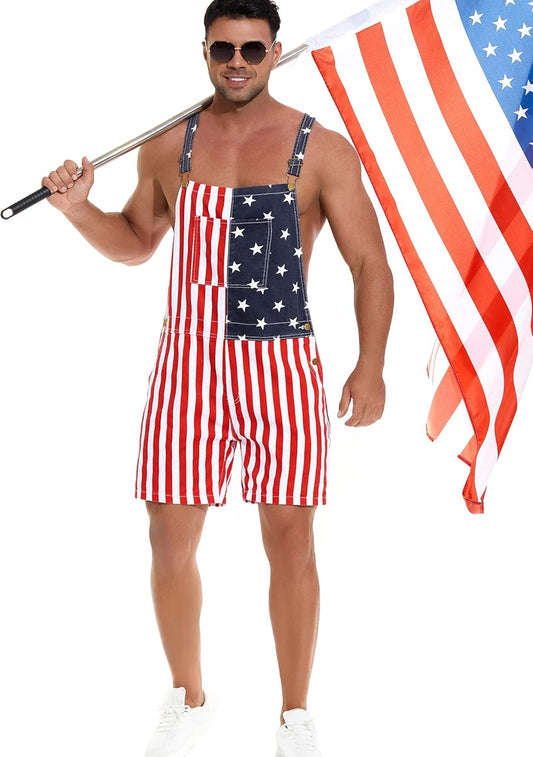 🔥America's 250th Anniversary 🇺🇸🎉-Up to 50% Off🔥Unisex USA FLAG Overalls Shorts