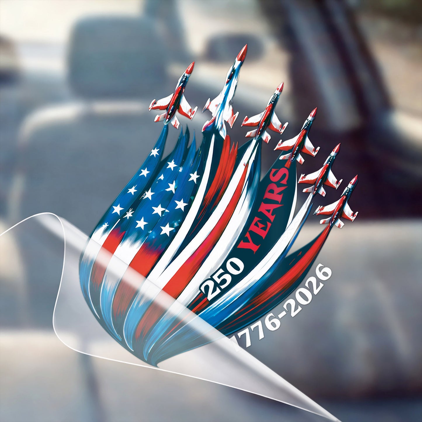 America 250th Anniversary Decal 1776-2026 Patriotic USA Flag Car Window Sticker