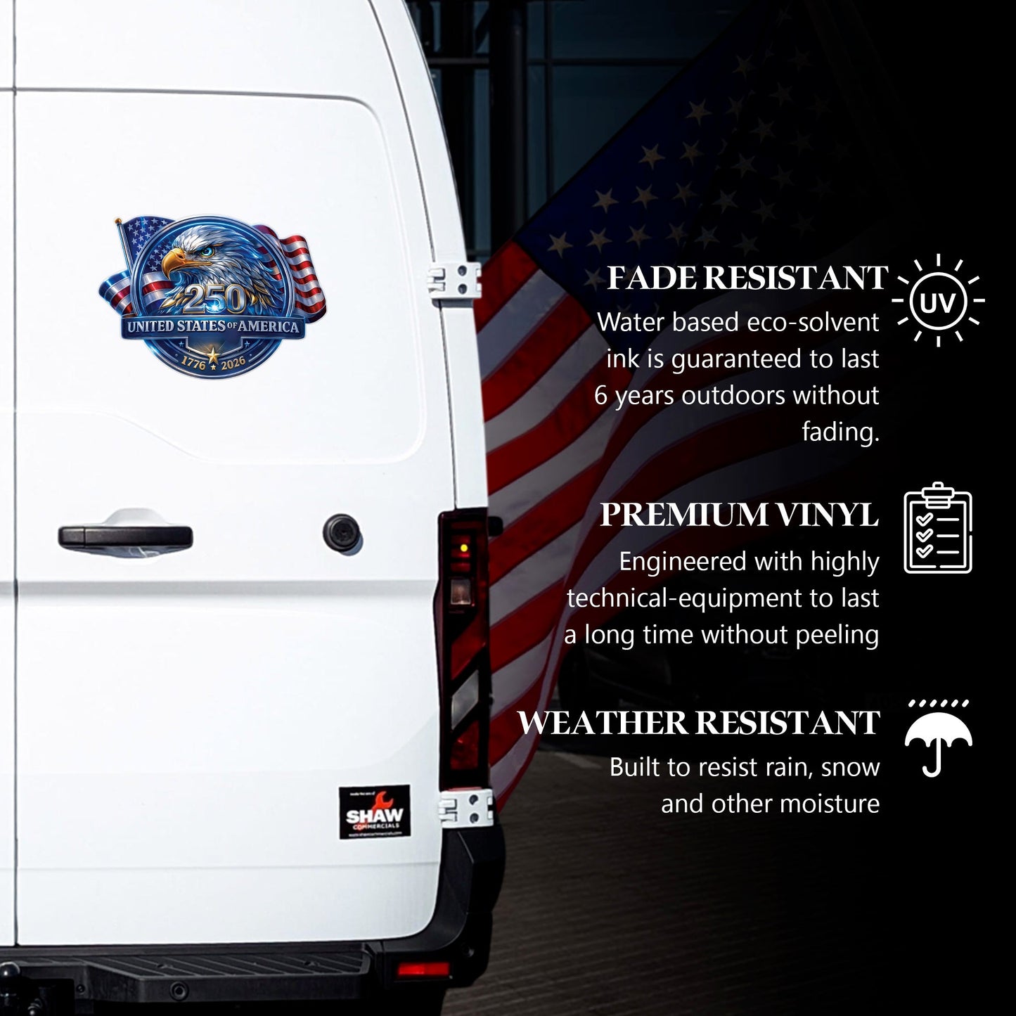USA 250th Anniversary Eagle Decal – United States of America 1776–2026 Patriotic Sticker
