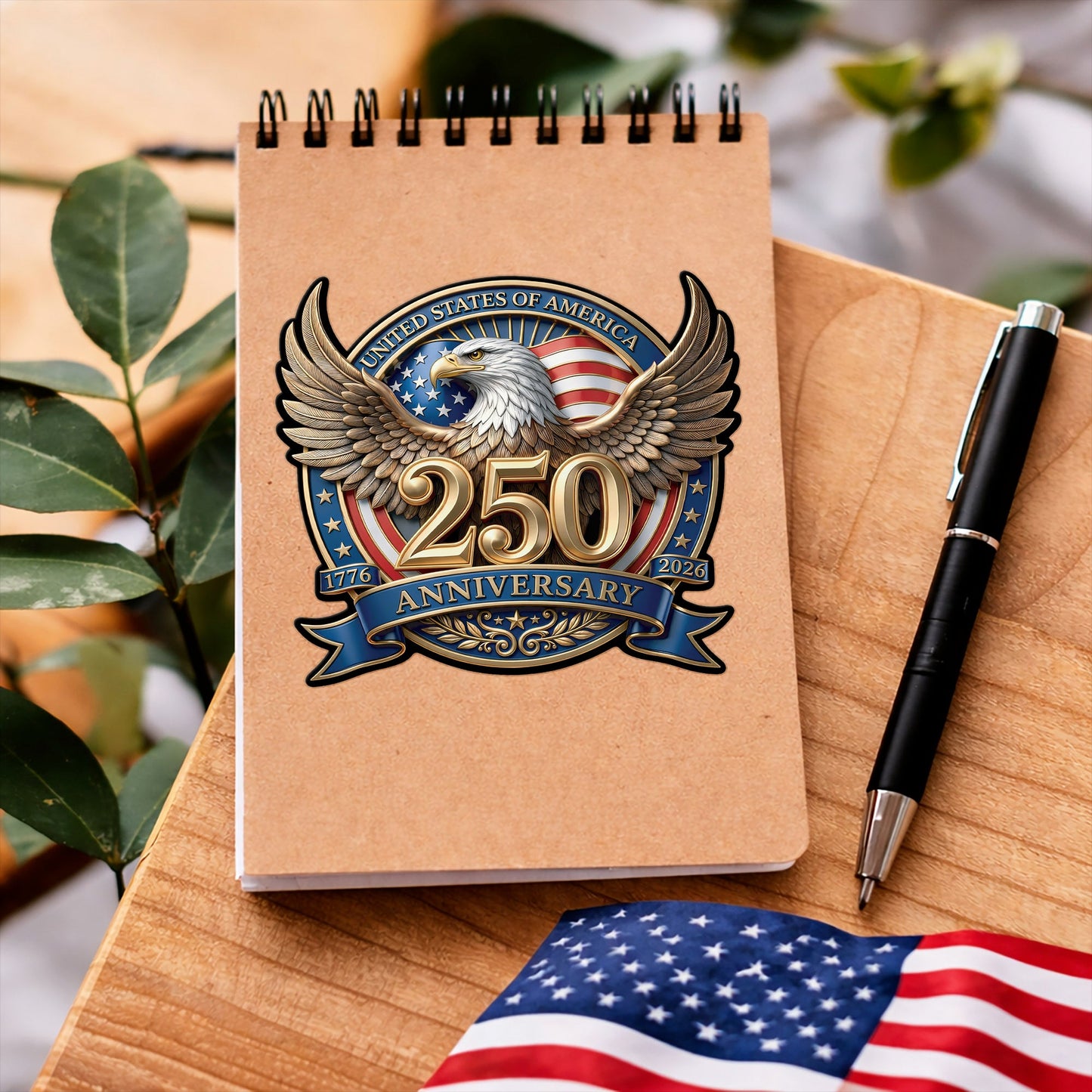 American Eagle 250th Anniversary Decal – 1776-2026 USA Commemoration Sticker for Car