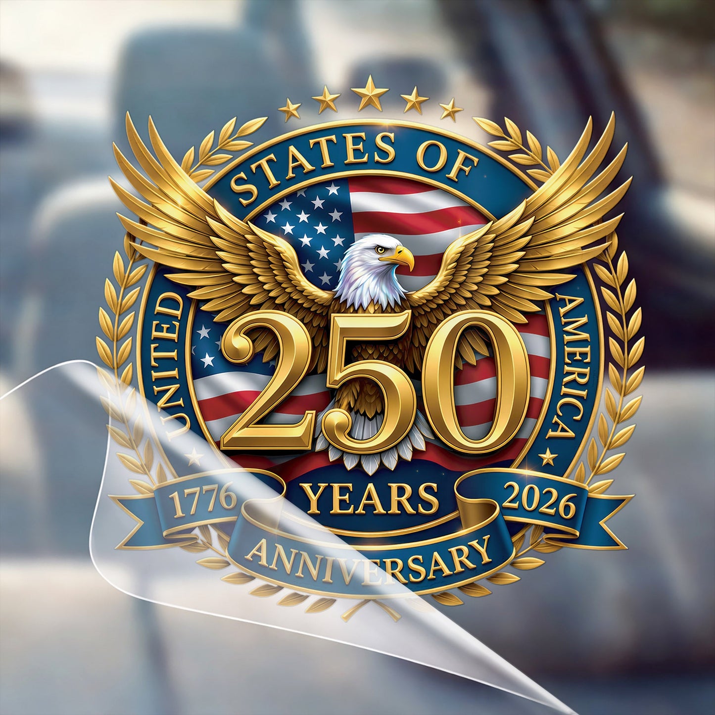 USA Eagle Flag 250th Anniversary Decal 1776-2026 Patriotic Sticker