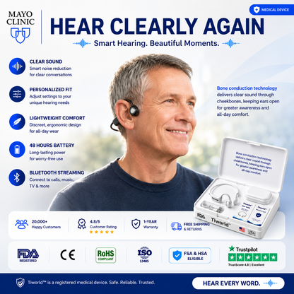 🌎Ends Today: 83% OFF!⏰👂Revitalize your ears again💖 💥 LIMITED TIME OFFER!🔥Bone Conduction Smart Hearing Aid Bluetooth Earphones