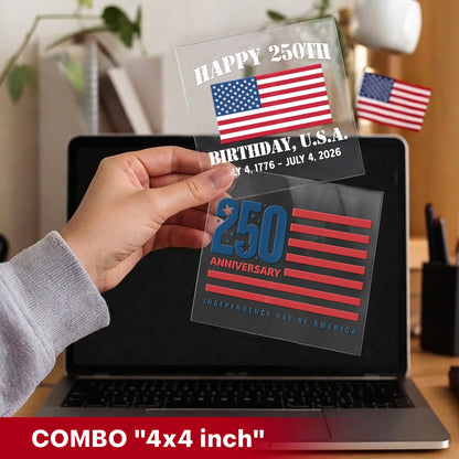 USA 250th Anniversary Decal – Happy Birthday American Flag Sticker for Car