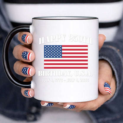 USA 250th Anniversary Decal – Happy Birthday American Flag Sticker for Car