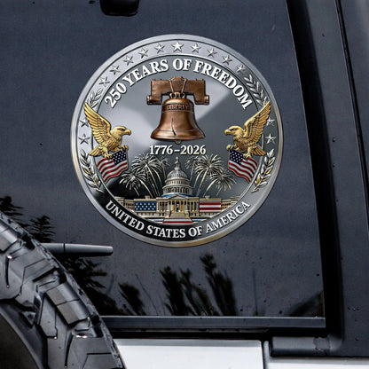 USA 250 Years of Freedom Decal – Capitol Building, Eagle, and Liberty Bell 1776-2026