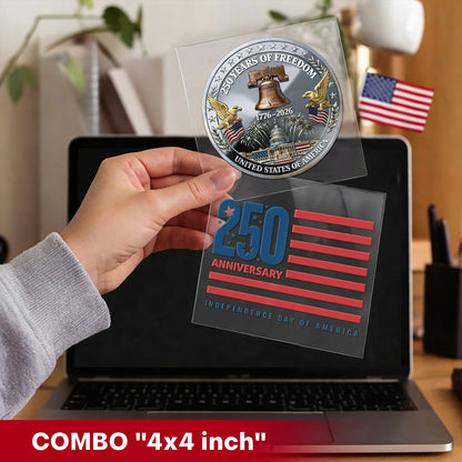 USA 250 Years of Freedom Decal – Capitol Building, Eagle, and Liberty Bell 1776-2026