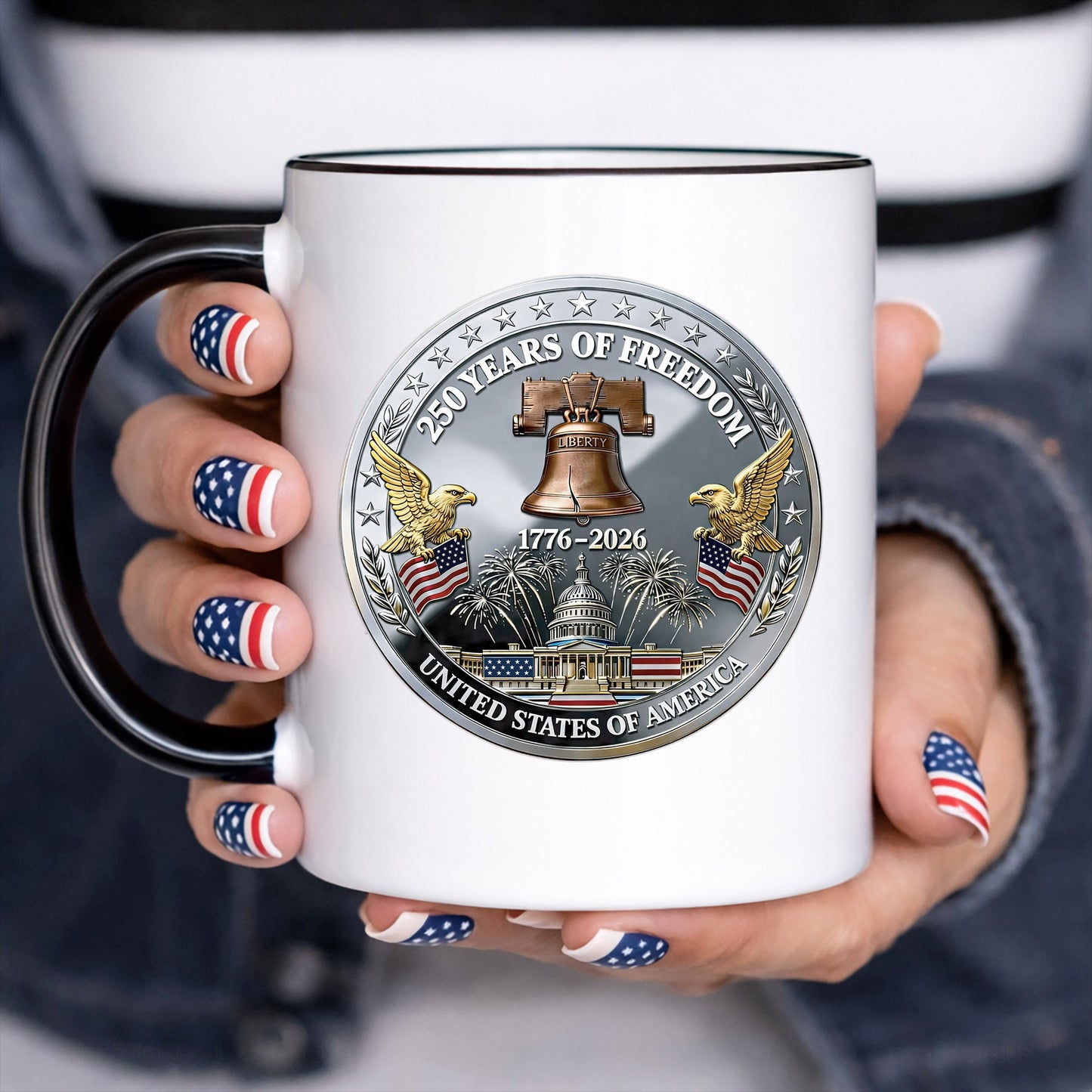 USA 250 Years of Freedom Decal – Capitol Building, Eagle, and Liberty Bell 1776-2026