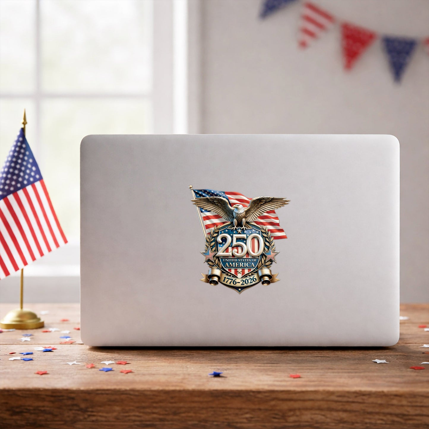 United States of America 250th Anniversary Decal – Eagle, Flag, 1776-2026 Sticker