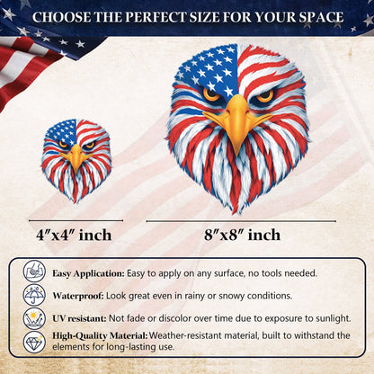250th Anniversary USA Decal – American Eagle with Flag Design for Car, Window