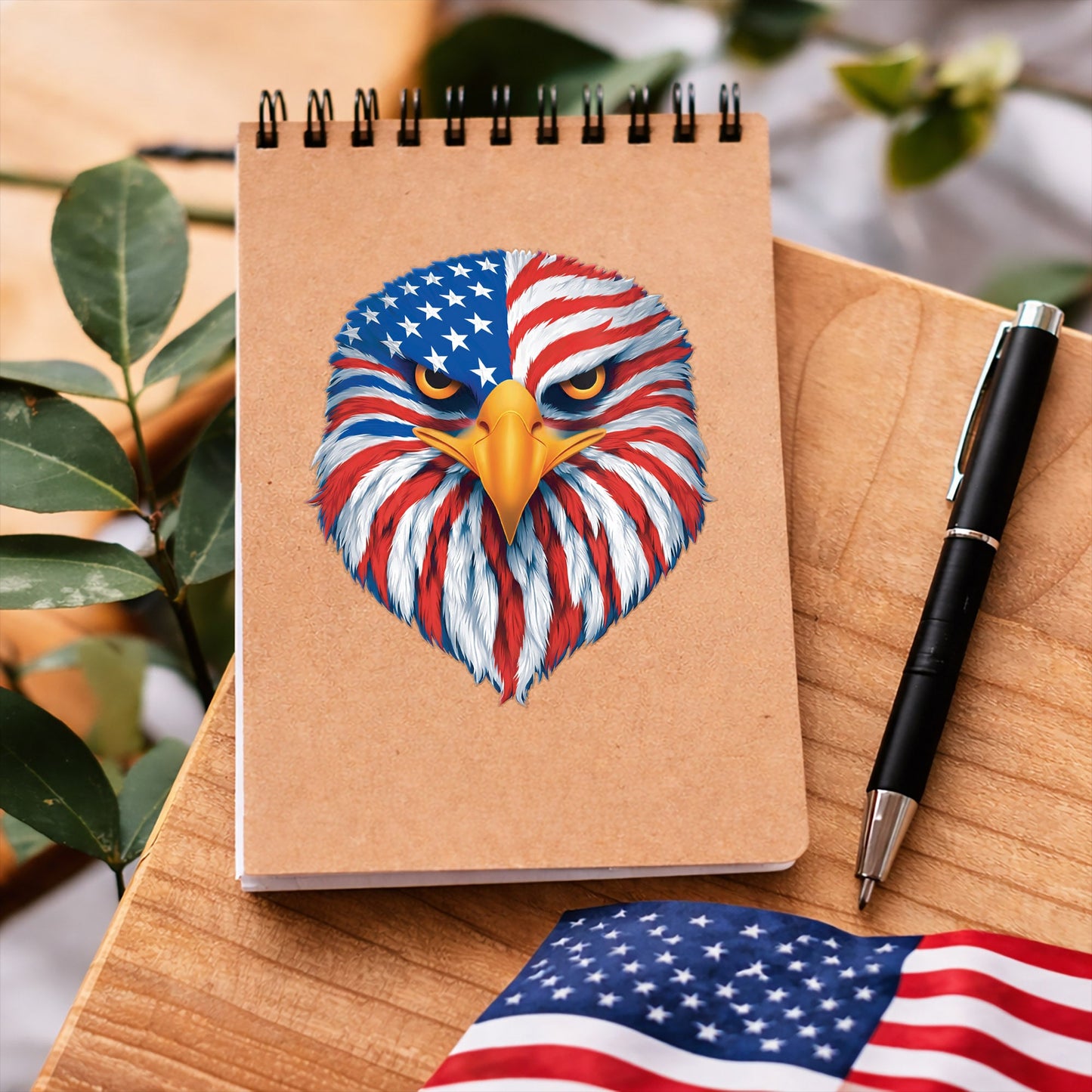 250th Anniversary USA Decal – American Eagle with Flag Design for Car, Window