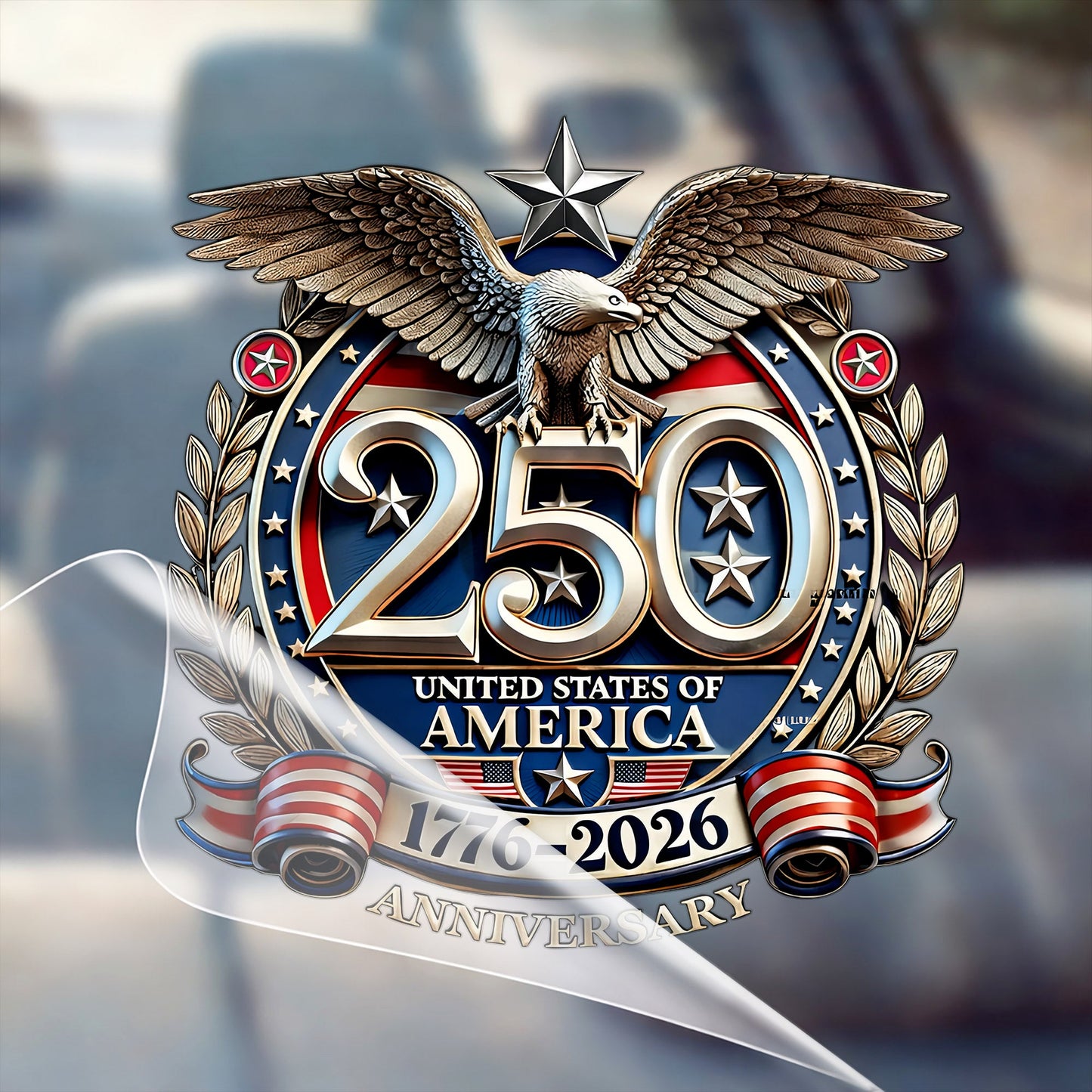 250th Anniversary Decal, United States Of America Eagle Patriotic Car Sticker