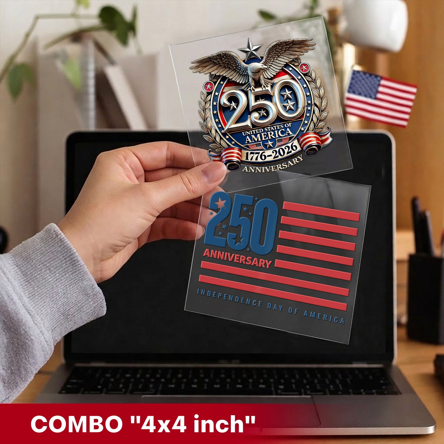 250th Anniversary Decal, United States Of America Eagle Patriotic Car Sticker