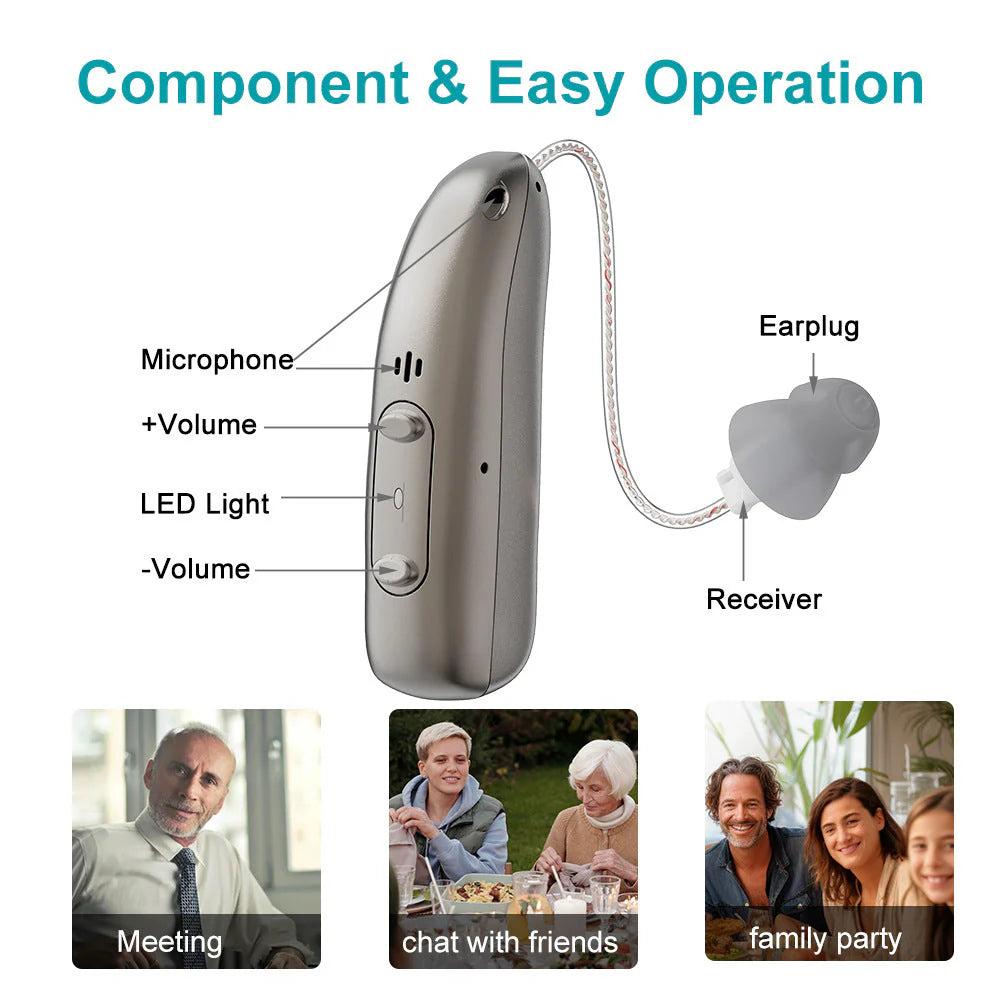 OTC Hearing Aids for Seniors: 80h Standby, One-Button, Comfortable with Clear Sound & Noise Reduction