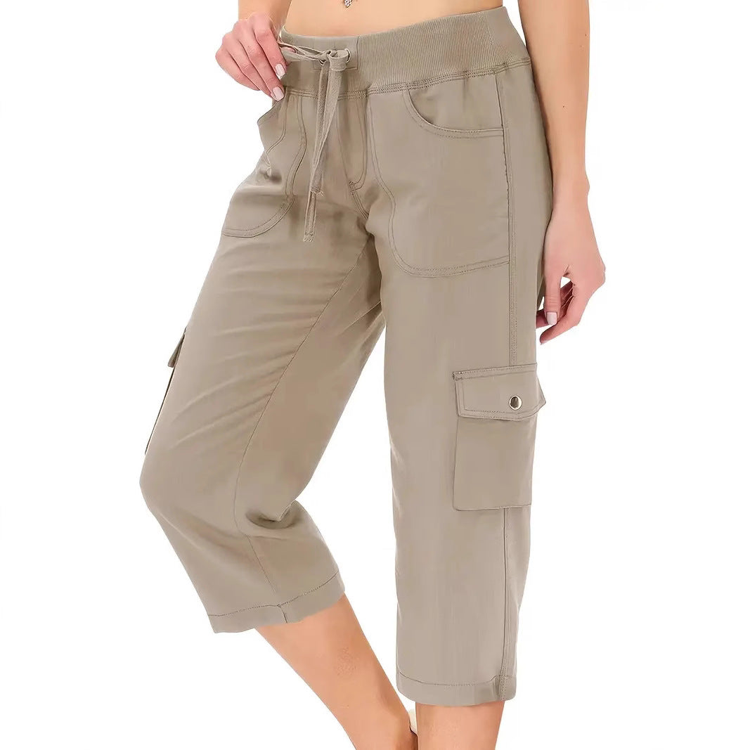 🔥Last Day Promotion⚡Women's Outdoor Lightweight Cargo Capris Pants 6 Pockets Casual Outdoor Trip Loose Shorts