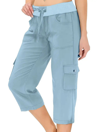 🔥Last Day Promotion⚡Women's Outdoor Lightweight Cargo Capris Pants 6 Pockets Casual Outdoor Trip Loose Shorts