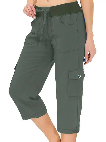🔥Last Day Promotion⚡Women's Outdoor Lightweight Cargo Capris Pants 6 Pockets Casual Outdoor Trip Loose Shorts