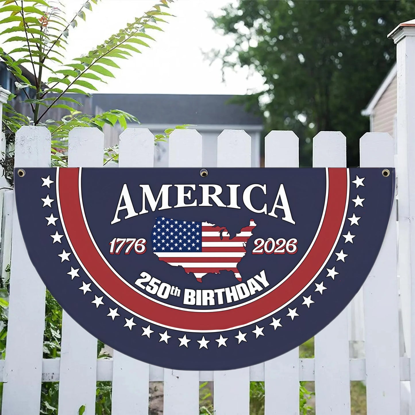 America 250th Anniversary Flag, Personalized Family Name Patriotic