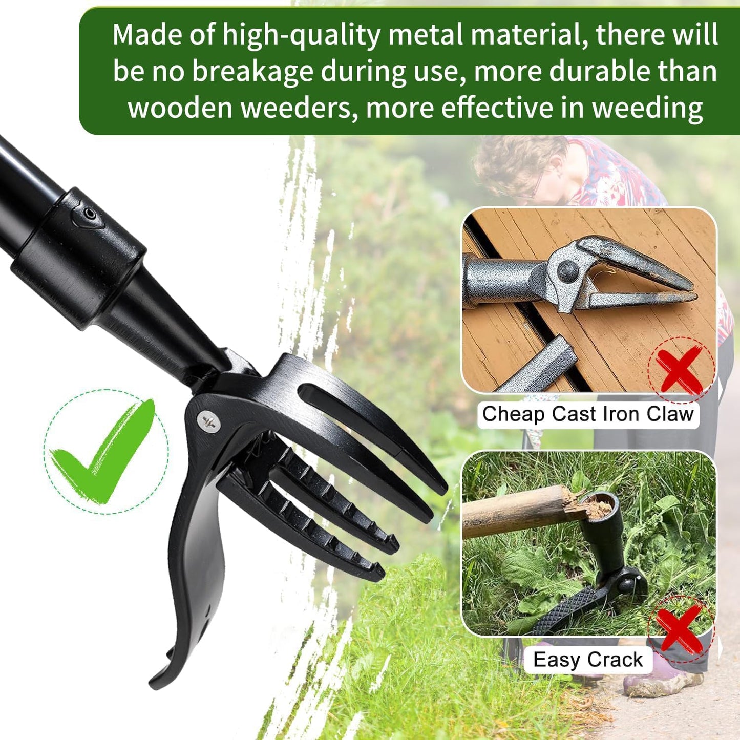 😲No More Bending, Easy Weeding🌿Detachable Stand Up Weed Puller Tool