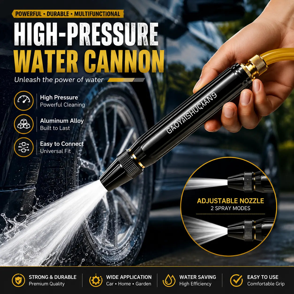 Powerful High-Pressure Water Gun for Car Cleaning
